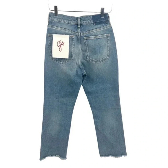 GOLDEN GOOSE EMBROIDERED PATCH CROPPED JEANS SIZE 26 B1676 - Picture 5 of 6
